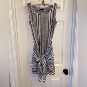 Drew linen,black and white stripe sundress.